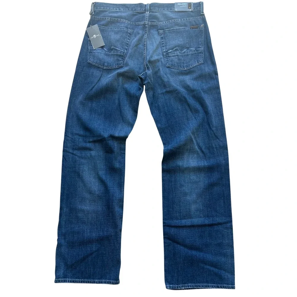 7 For All Mankind Relaxed Jeans 36 USA Blue Ghost ATC521942N Straight Leg Denim